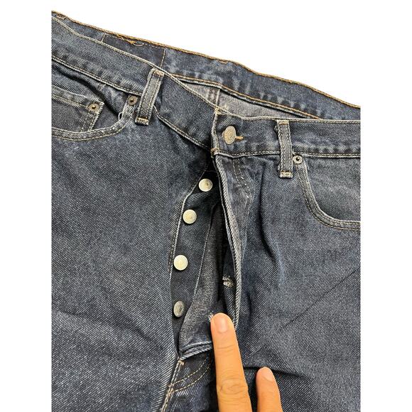 Levi’s 501 Jeans 38 Made in USA Button Fly Dark Wash 80s Actual Sz 35x29.5 - Picture 10 of 13